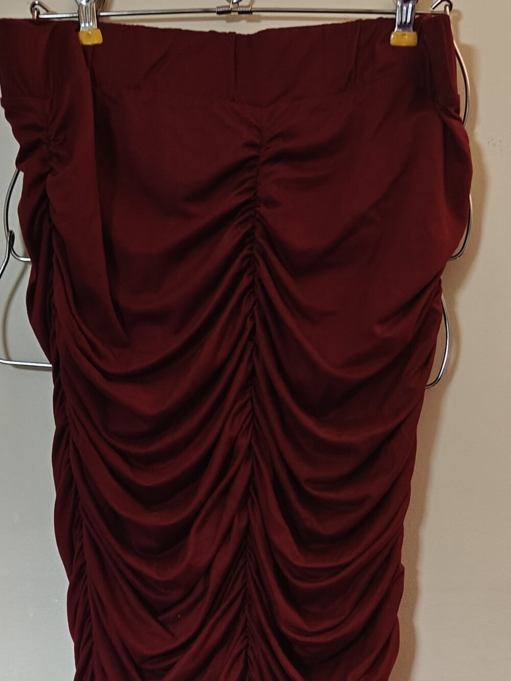 Fashion to Figure Burgundy Ruched Midi Dress, Size 2